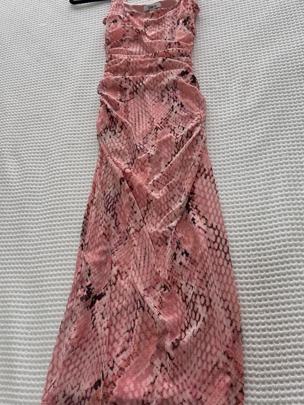 Bar III Pink Snakeskin-Print Maxi Skirt